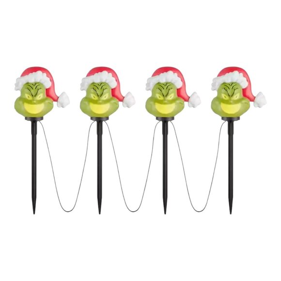The Grinch Light Up Pathway Stakes 16 Count With Santa Hat LED Christmas Decor - Picture 6 of 9